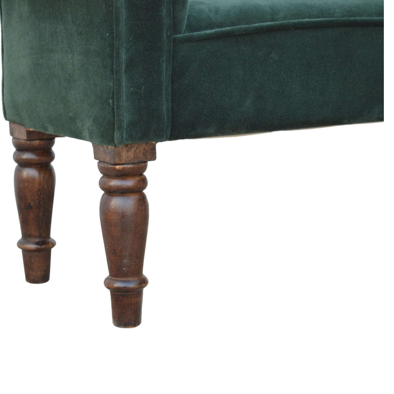 Ashpinoke:Emerald Velvet Bench-Benches-Artisan