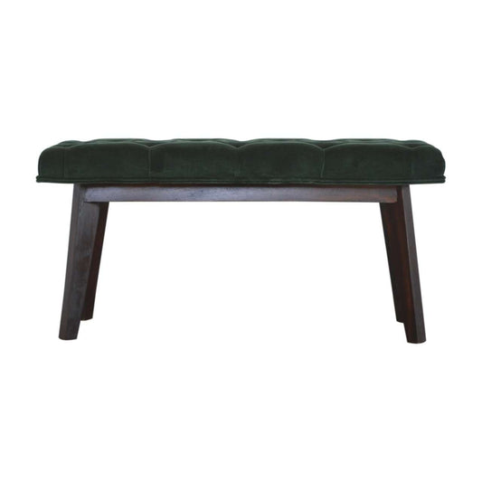 Ashpinoke:Emerald Velvet Hallway Bench-Benches-Artisan