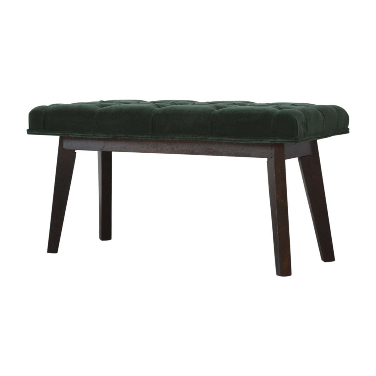 Ashpinoke:Emerald Velvet Hallway Bench-Benches-Artisan