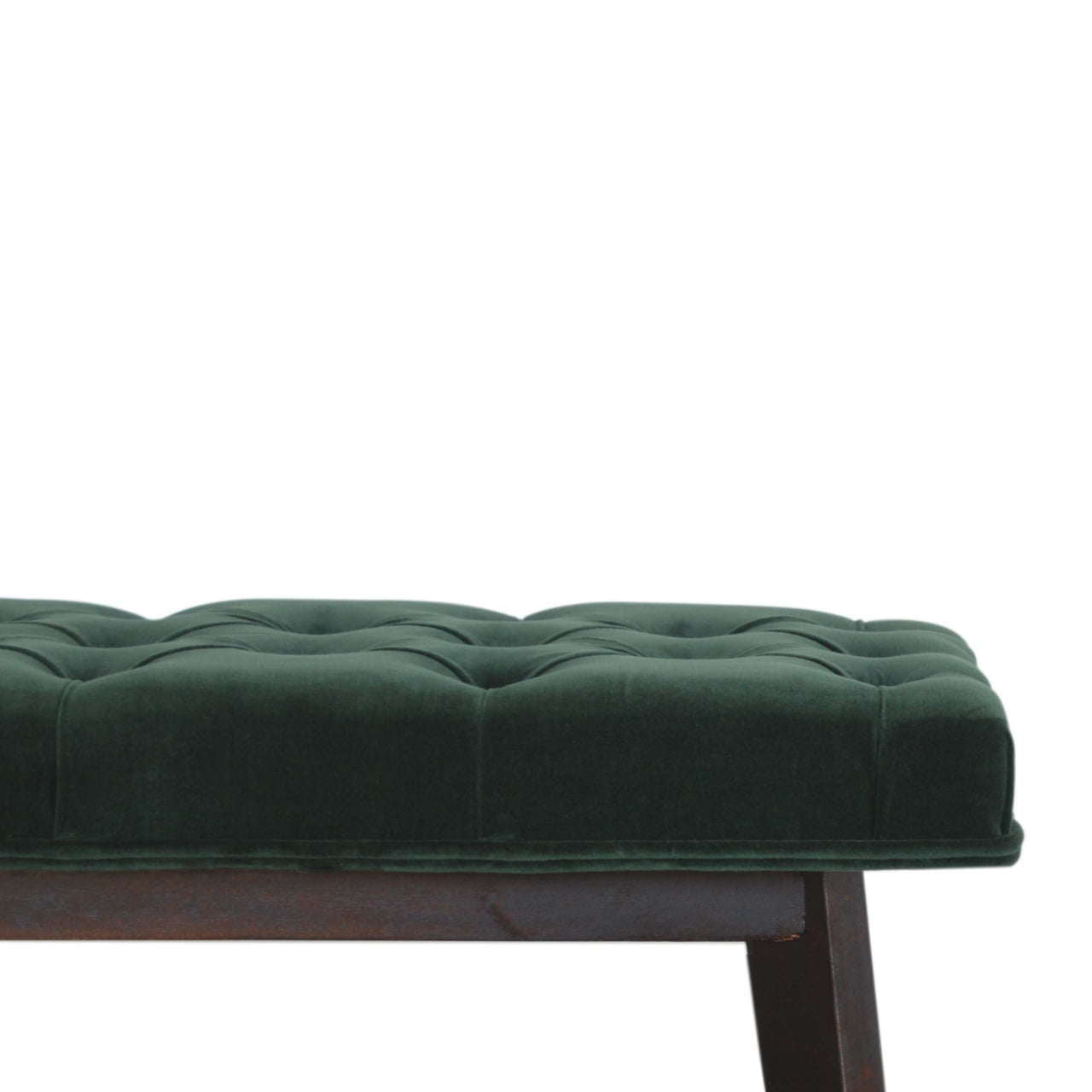 Ashpinoke:Emerald Velvet Hallway Bench-Benches-Artisan