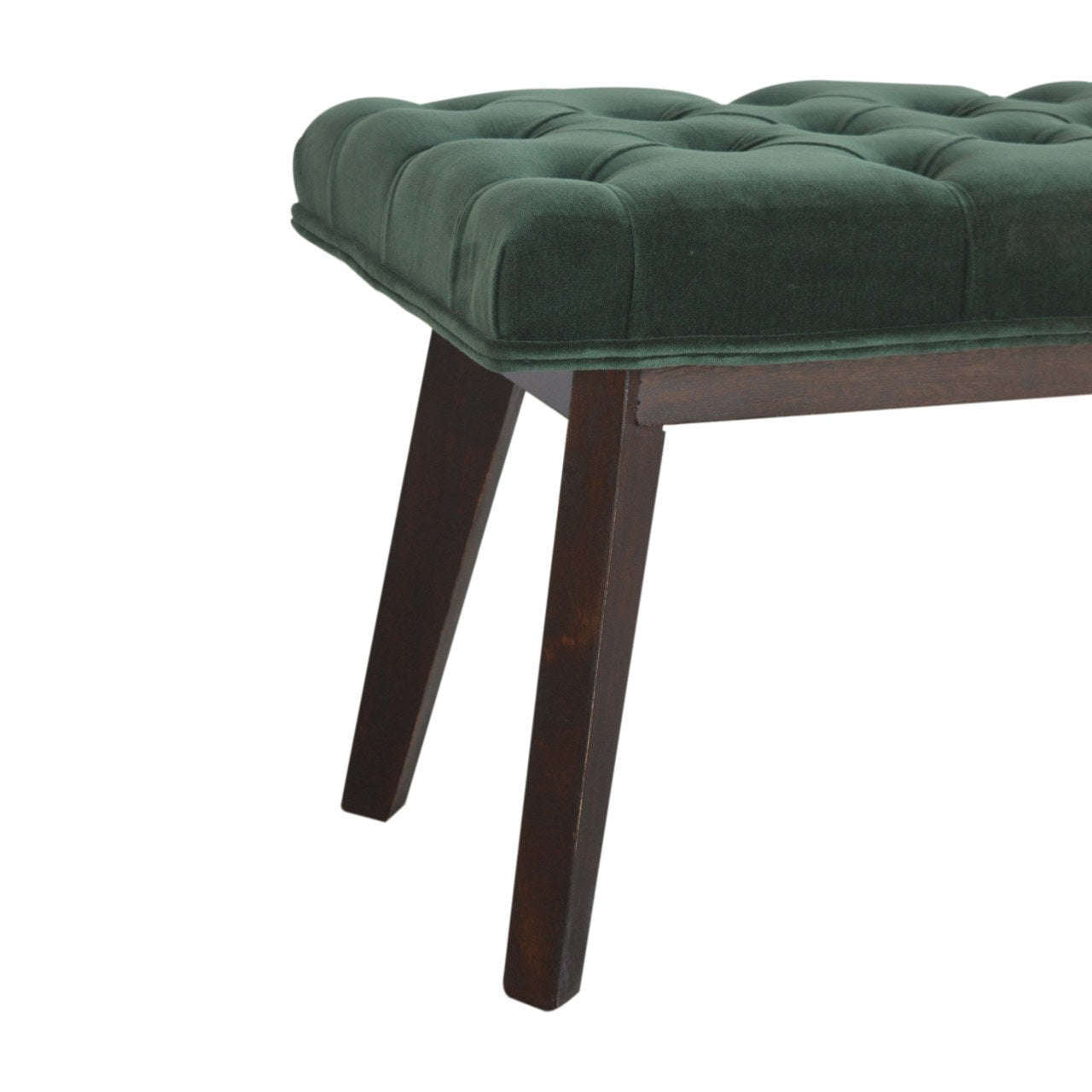 Ashpinoke:Emerald Velvet Hallway Bench-Benches-Artisan