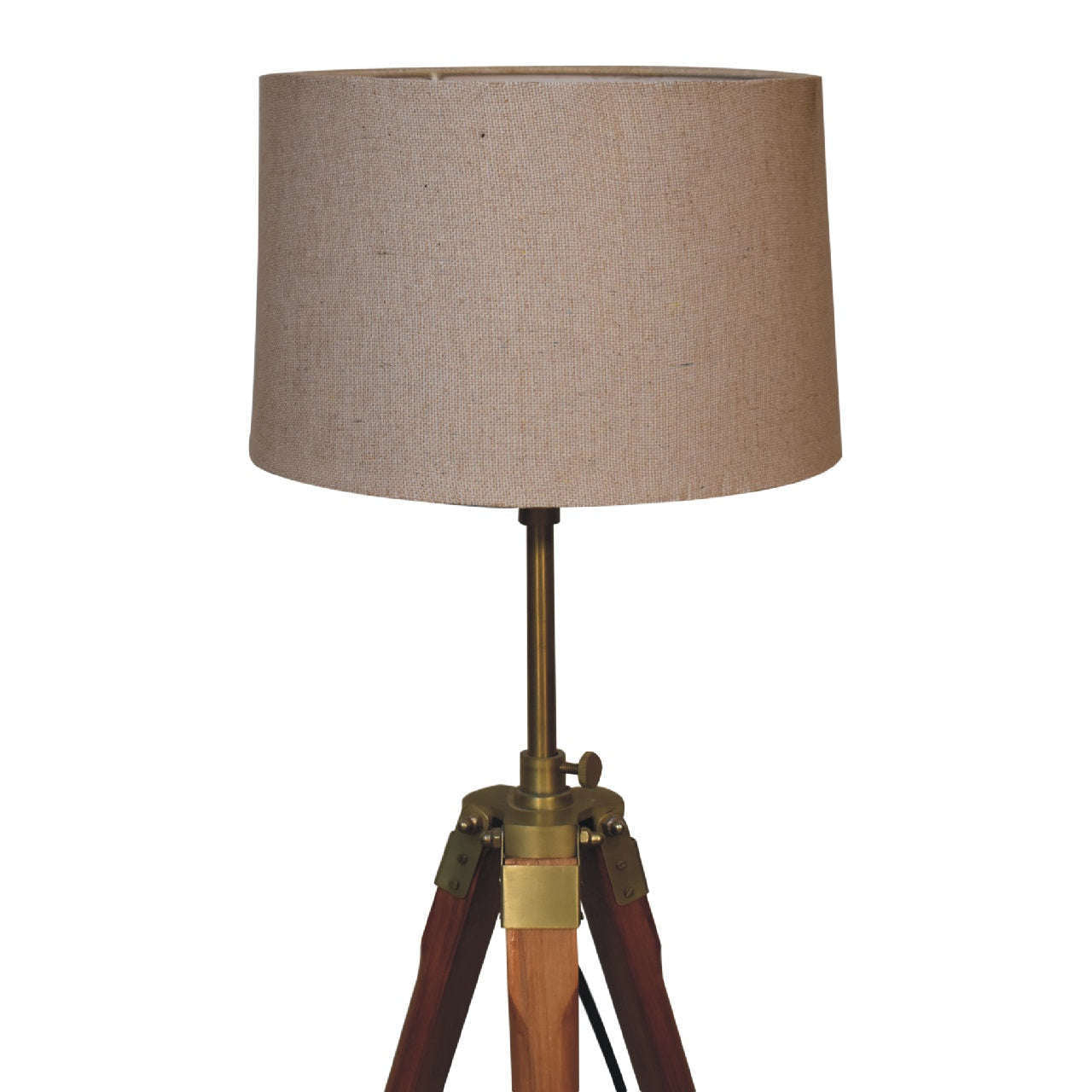 Ashpinoke:Fixed Brass Plated Tripod Floor Lamp-Lighting-Artisan