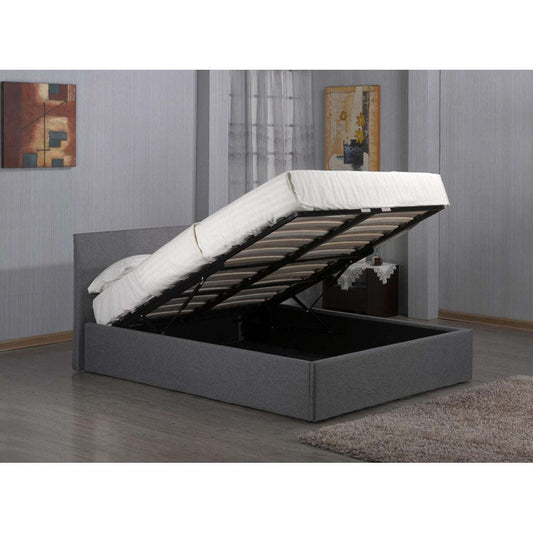 Ashpinoke:Fusion Fabric Storage Double Bed Grey-Double Beds-Heartlands Furniture