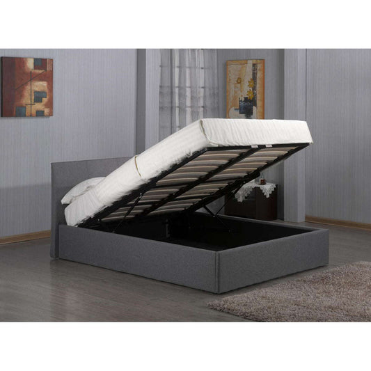 Ashpinoke:Fusion Fabric Storage Single Bed Grey-Single Beds-Heartlands Furniture