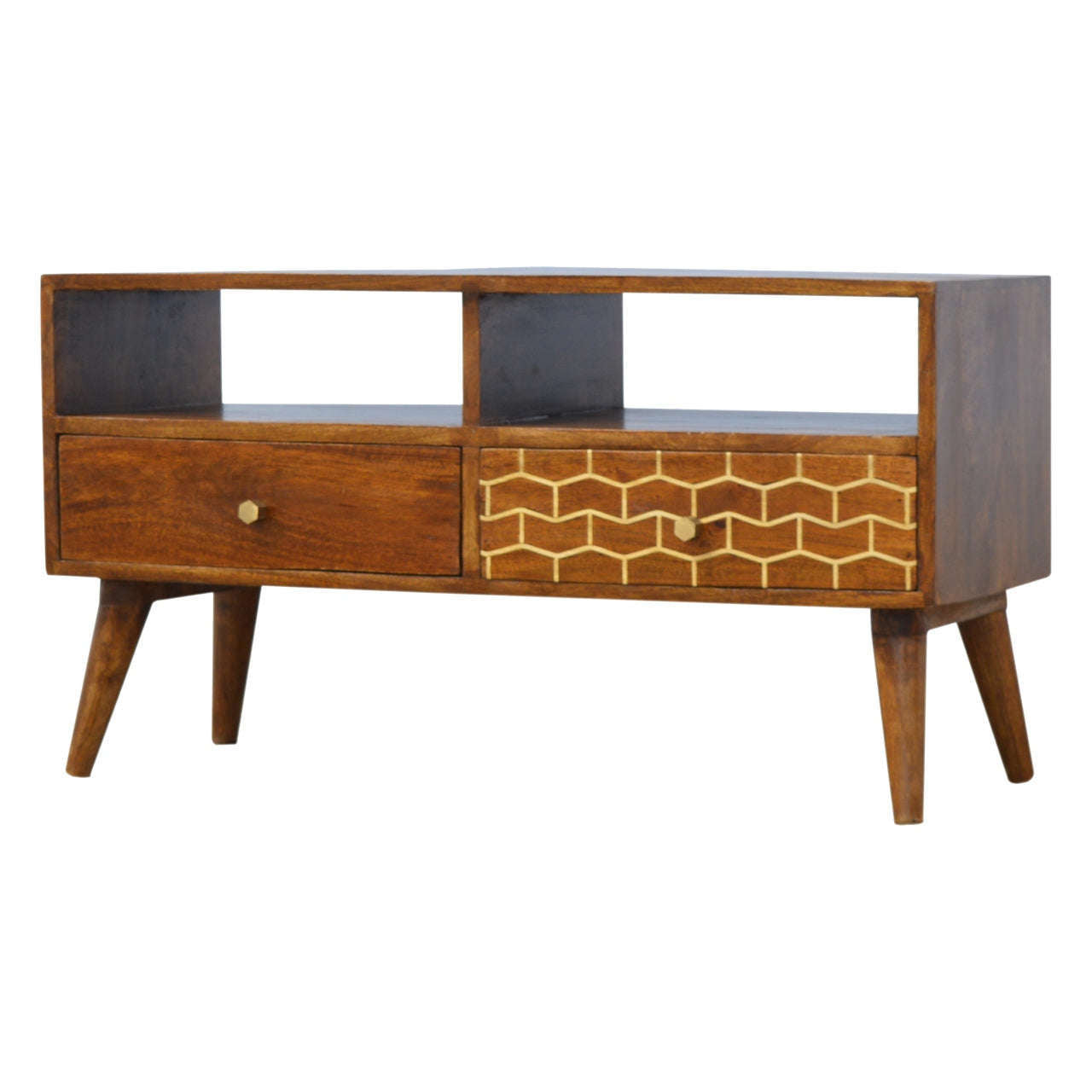 Ashpinoke:Gold Art Pattern Drawer Media Unit-Media Units-Artisan