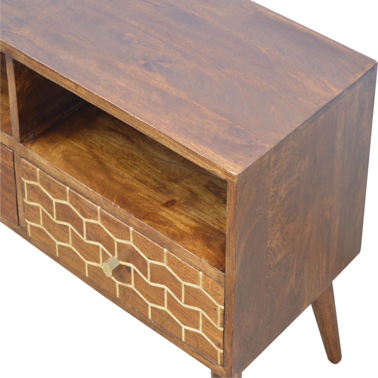 Ashpinoke:Gold Art Pattern Drawer Media Unit-Media Units-Artisan