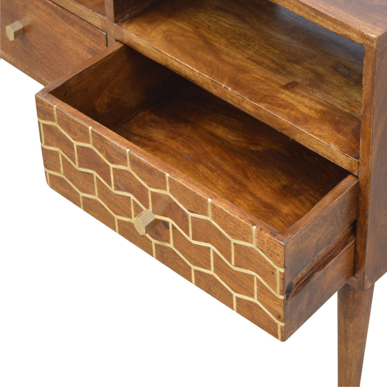 Ashpinoke:Gold Art Pattern Drawer Media Unit-Media Units-Artisan