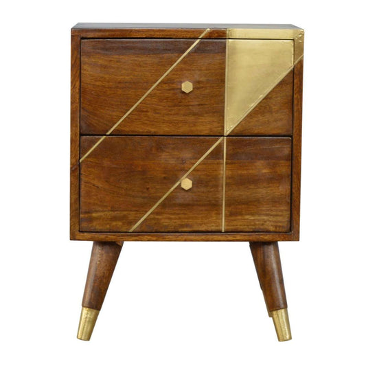 Ashpinoke:Gold Geometric Chestnut Bedside-Bedsides-Artisan