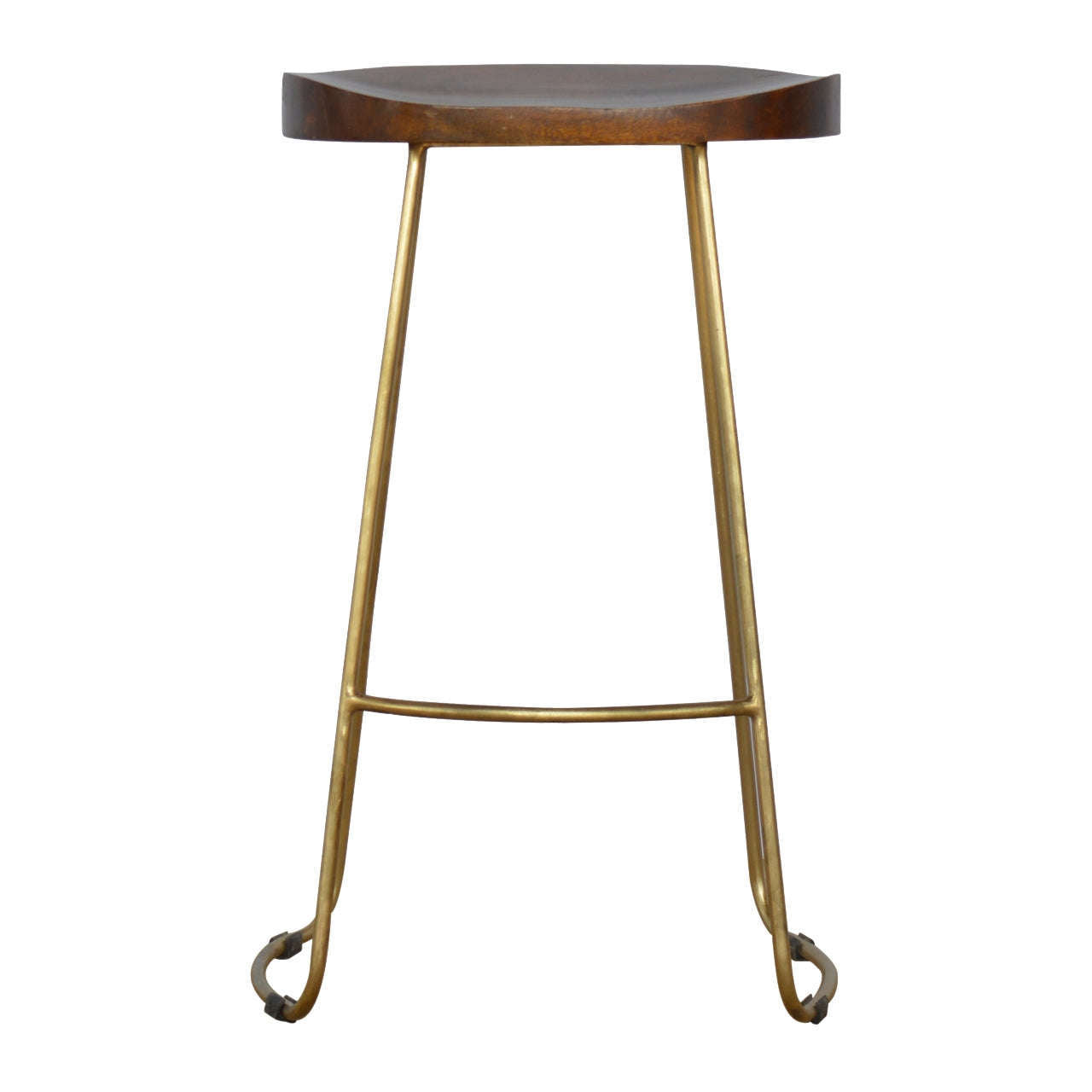 Ashpinoke:Gold Iron Bar Stool-Stools-Artisan