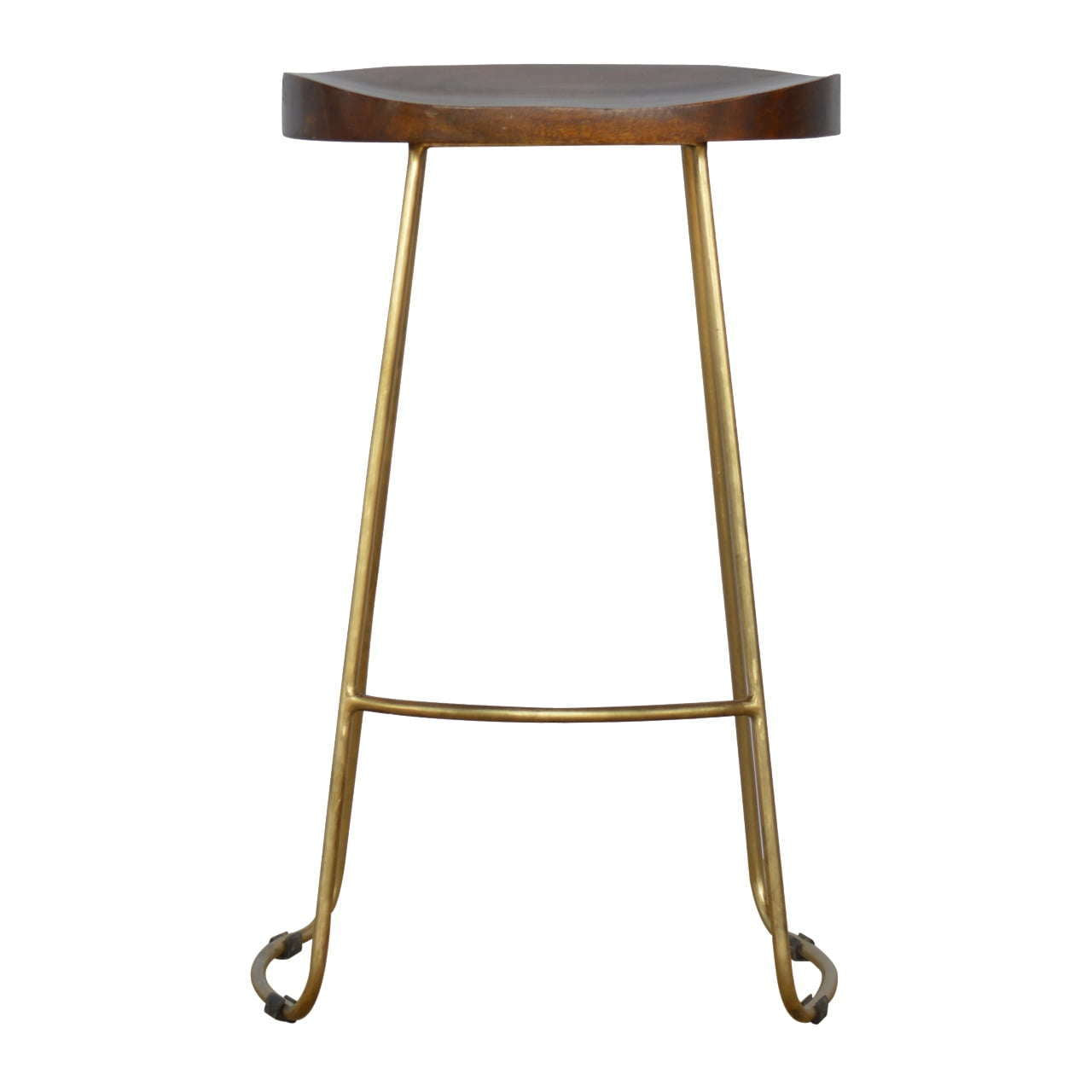 Ashpinoke:Gold Iron Bar Stool-Stools-Artisan