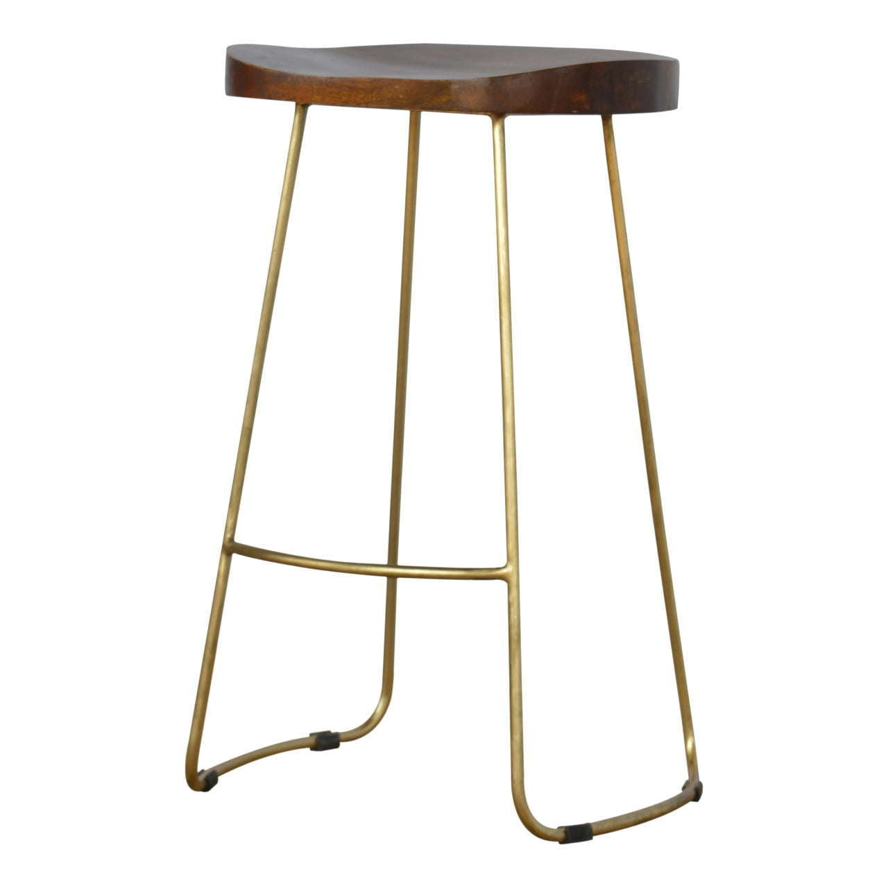 Ashpinoke:Gold Iron Bar Stool-Stools-Artisan