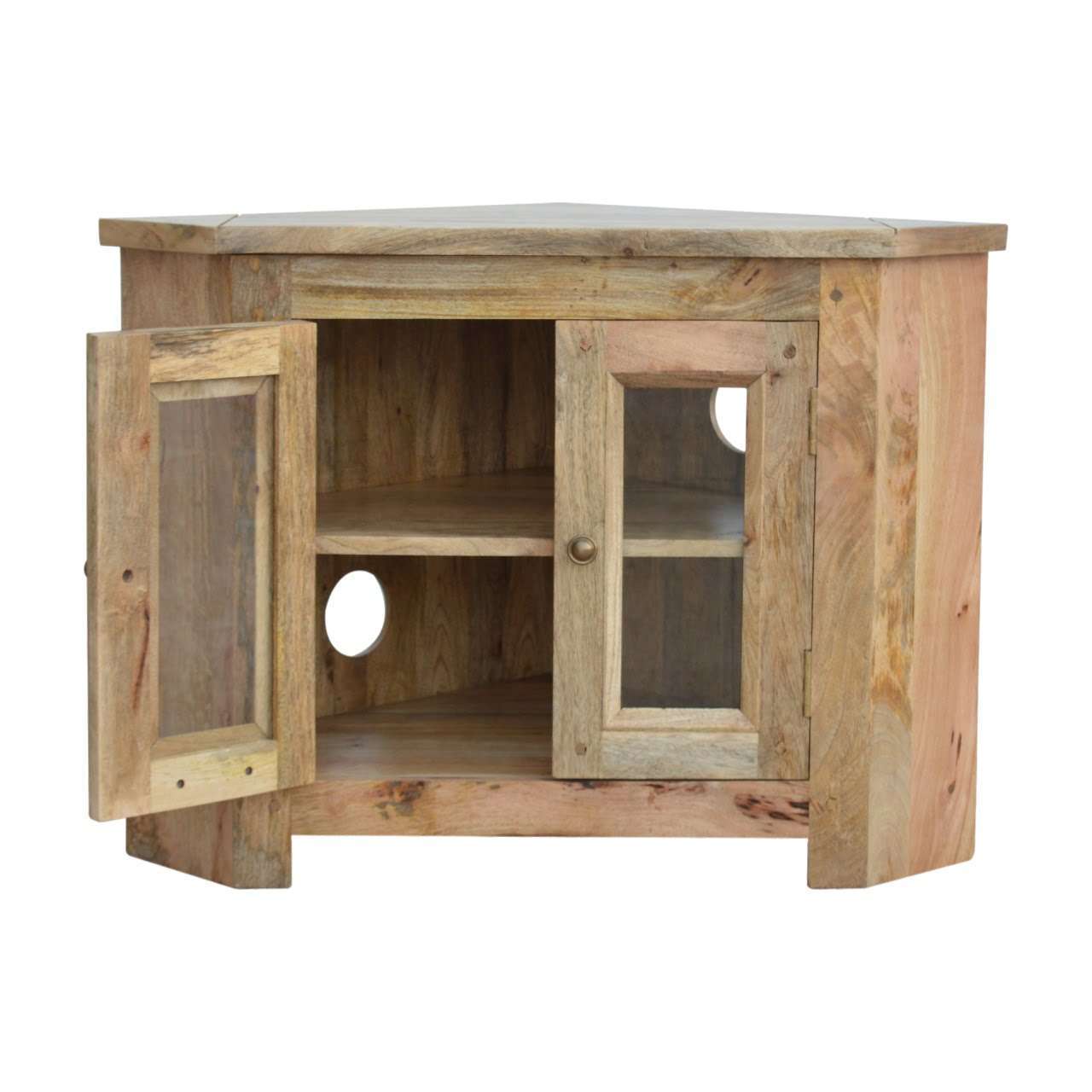 Ashpinoke:Granary Royale 2 Door Corner TV Cabinet-TV Units-Artisan