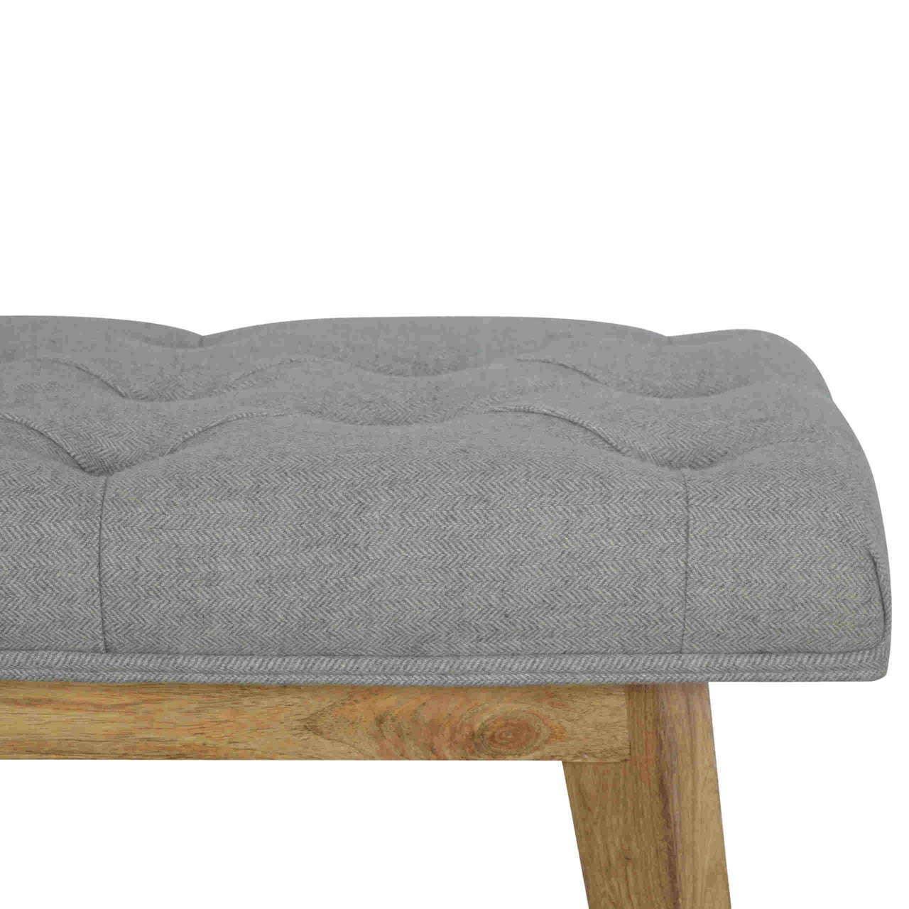 Ashpinoke:Grey Tweed Bench with 1 Drawer-Benches-Artisan