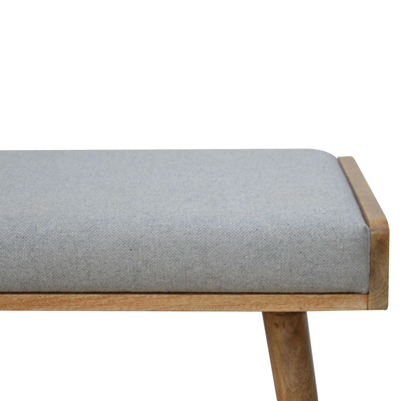 Ashpinoke:Grey Tweed Tray Style Footstool-Footstools-Artisan