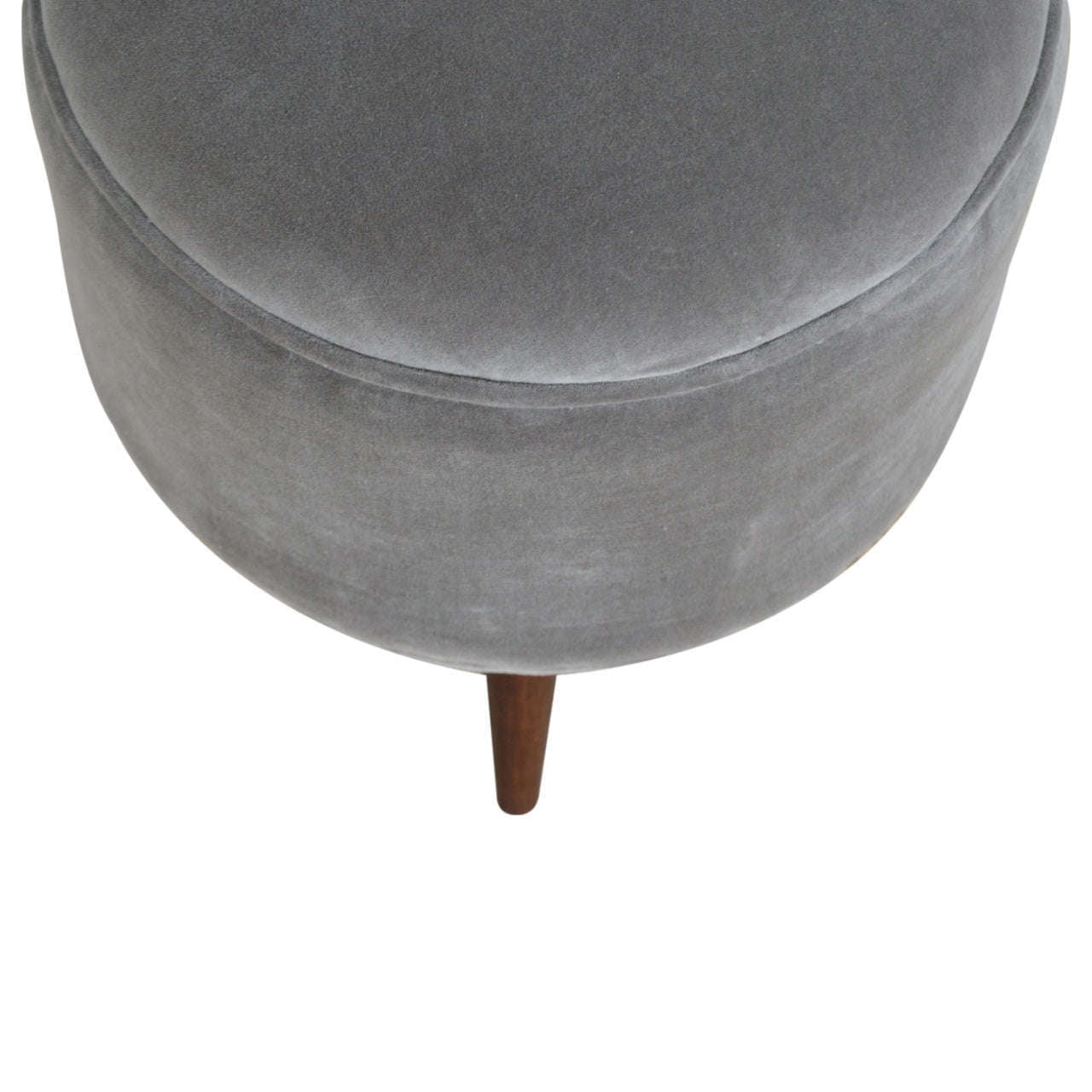 Ashpinoke:Grey Velvet Nordic Style Footstool-Footstools-Artisan