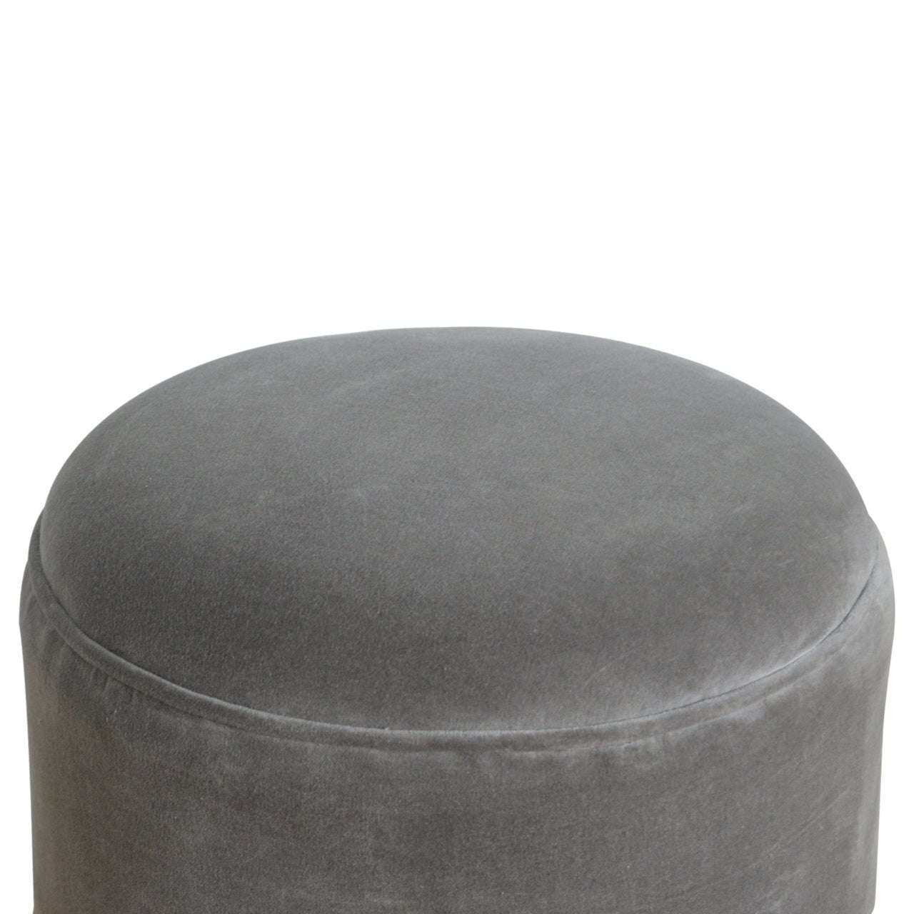 Ashpinoke:Grey Velvet Nordic Style Footstool-Footstools-Artisan