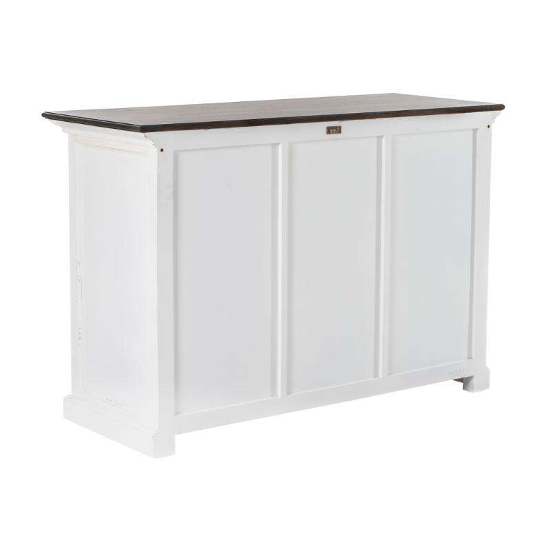 Ashpinoke:Halifax Accent Collection Buffet with 2 Baskets in White Distress & Deep Brown-Sideboards-NovaSolo