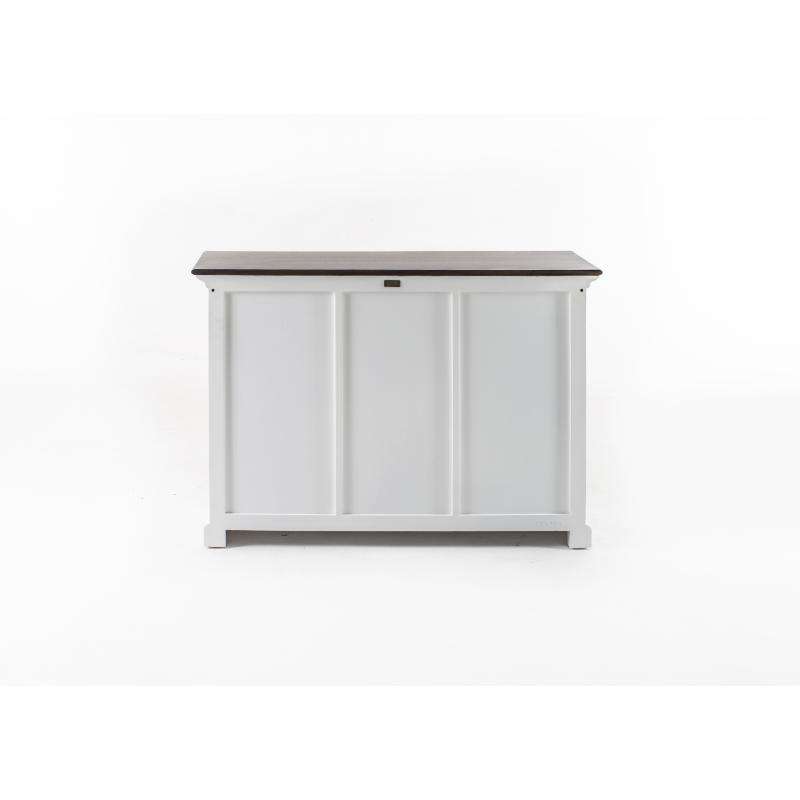 Ashpinoke:Halifax Accent Collection Buffet with 2 Baskets in White Distress & Deep Brown-Sideboards-NovaSolo