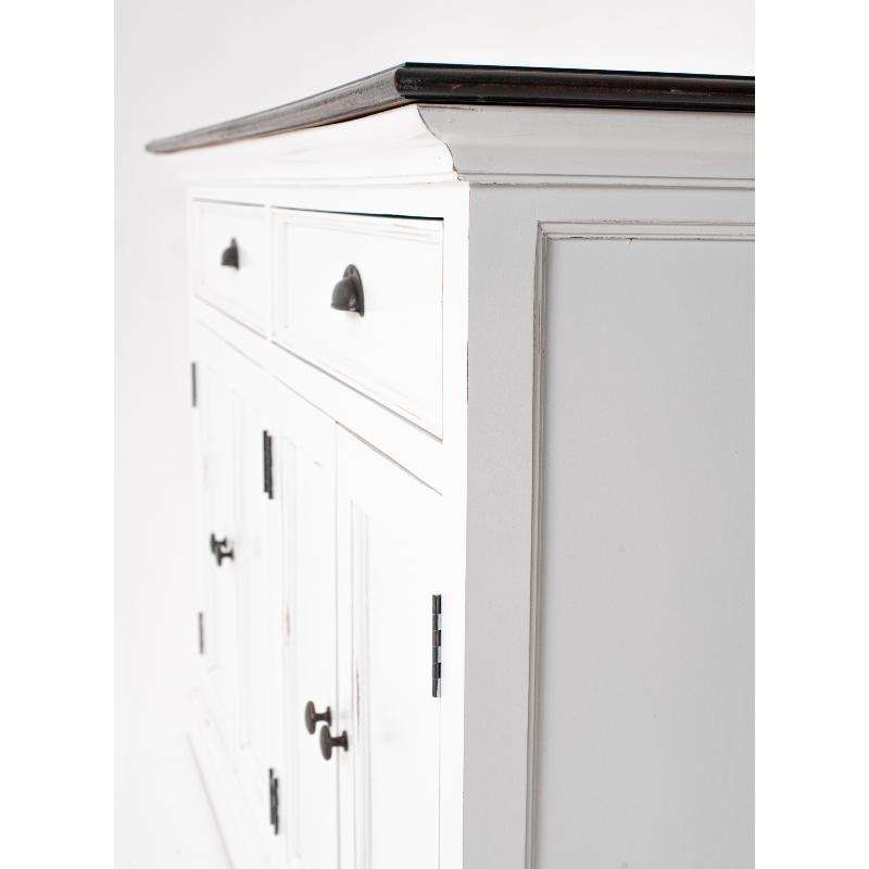 Ashpinoke:Halifax Accent Collection Classic Buffet in White Distress & Deep Brown-Sideboards-NovaSolo