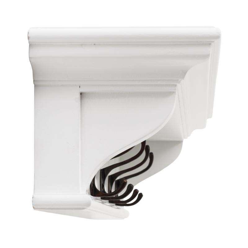 Ashpinoke:Halifax Collection 4 Hook Coat Rack 70cm in Classic White-Coat and Hat Racks-NovaSolo