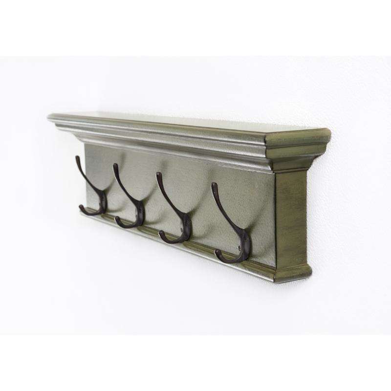 Ashpinoke:Halifax Collection 4 Hook Coat Rack in Green Black Antique-Coat and Hat Racks-NovaSolo