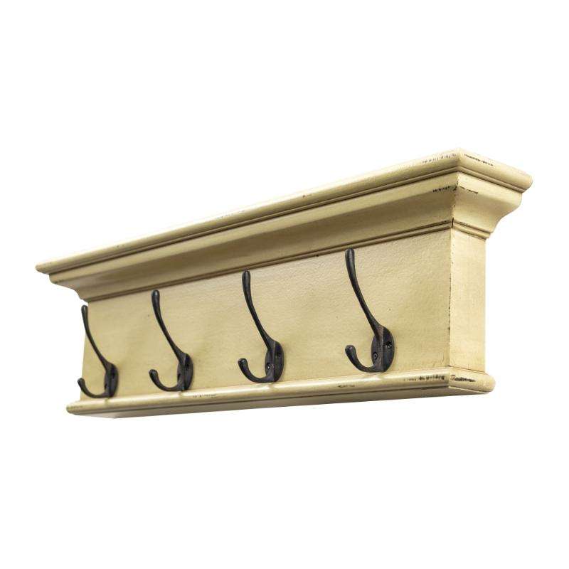 Ashpinoke:Halifax Collection 4 Hook Coat Rack in Yellow Brown Antique-Coat and Hat Racks-NovaSolo