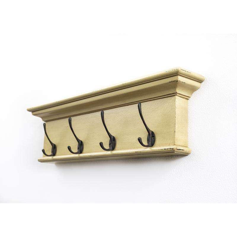 Ashpinoke:Halifax Collection 4 Hook Coat Rack in Yellow Brown Antique-Coat and Hat Racks-NovaSolo