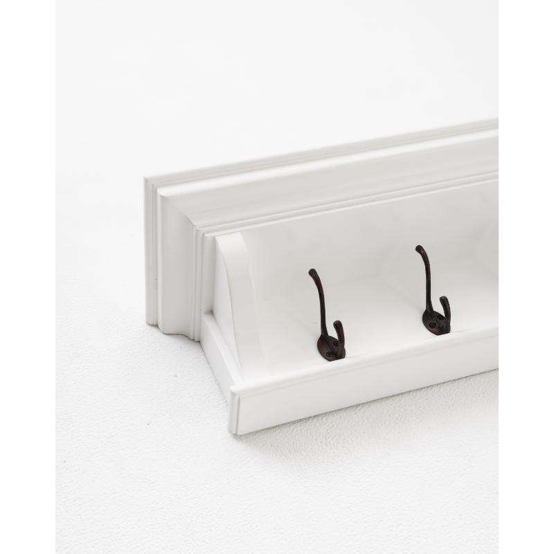 Ashpinoke:Halifax Collection 6 Hook Coat Rack 100cm in Classic White-Coat and Hat Racks-NovaSolo