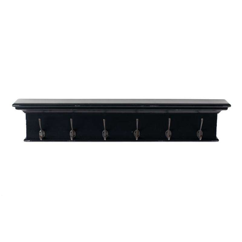 Ashpinoke:Halifax Collection 6 Hook Coat Rack in Black White Antique-Coat and Hat Racks-NovaSolo