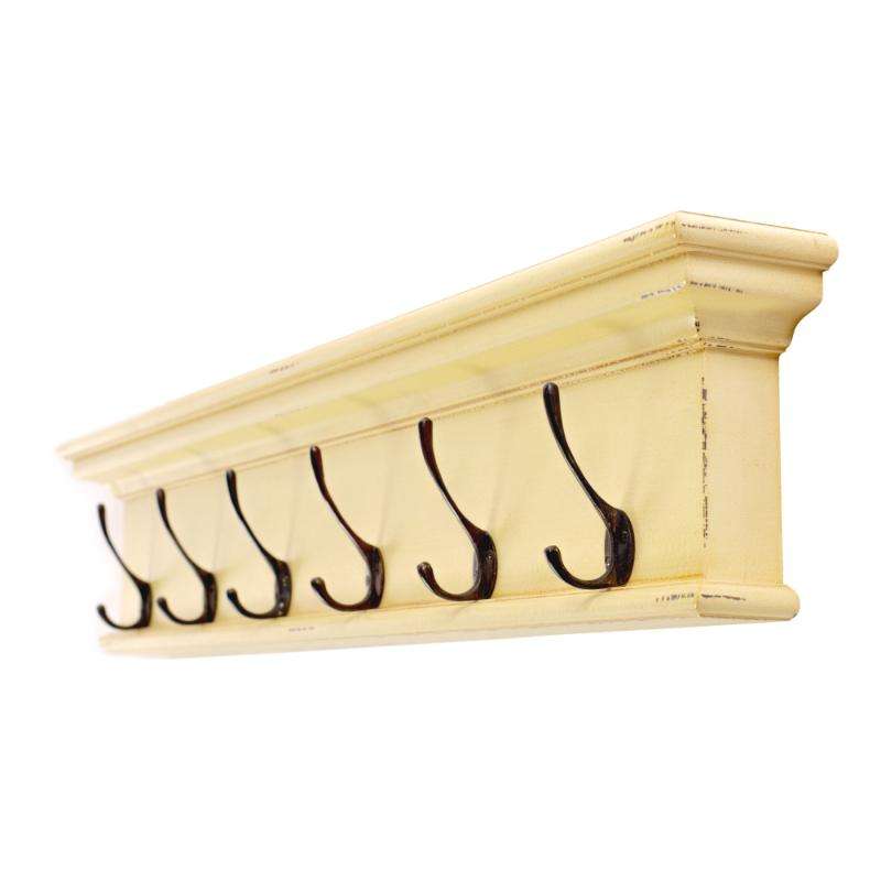 Ashpinoke:Halifax Collection 6 Hook Coat Rack in Yellow Brown Antique-Coat and Hat Racks-NovaSolo