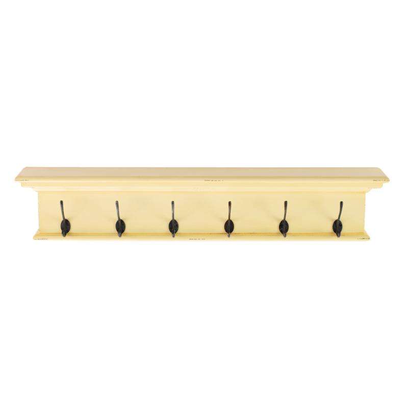 Ashpinoke:Halifax Collection 6 Hook Coat Rack in Yellow Brown Antique-Coat and Hat Racks-NovaSolo