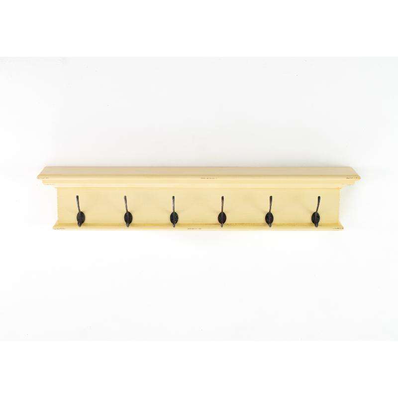 Ashpinoke:Halifax Collection 6 Hook Coat Rack in Yellow Brown Antique-Coat and Hat Racks-NovaSolo