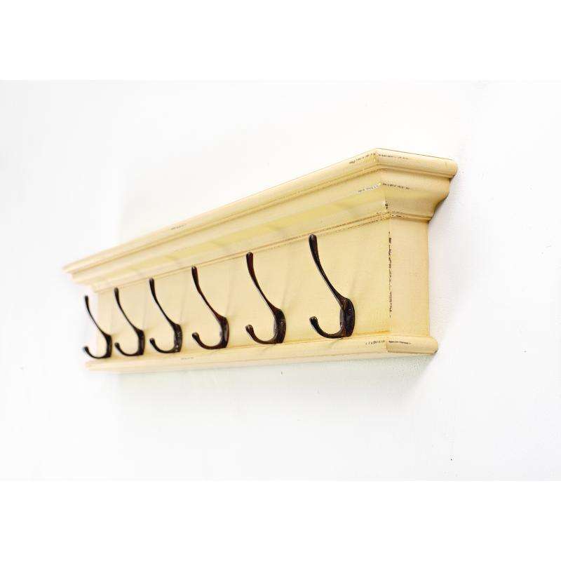 Ashpinoke:Halifax Collection 6 Hook Coat Rack in Yellow Brown Antique-Coat and Hat Racks-NovaSolo