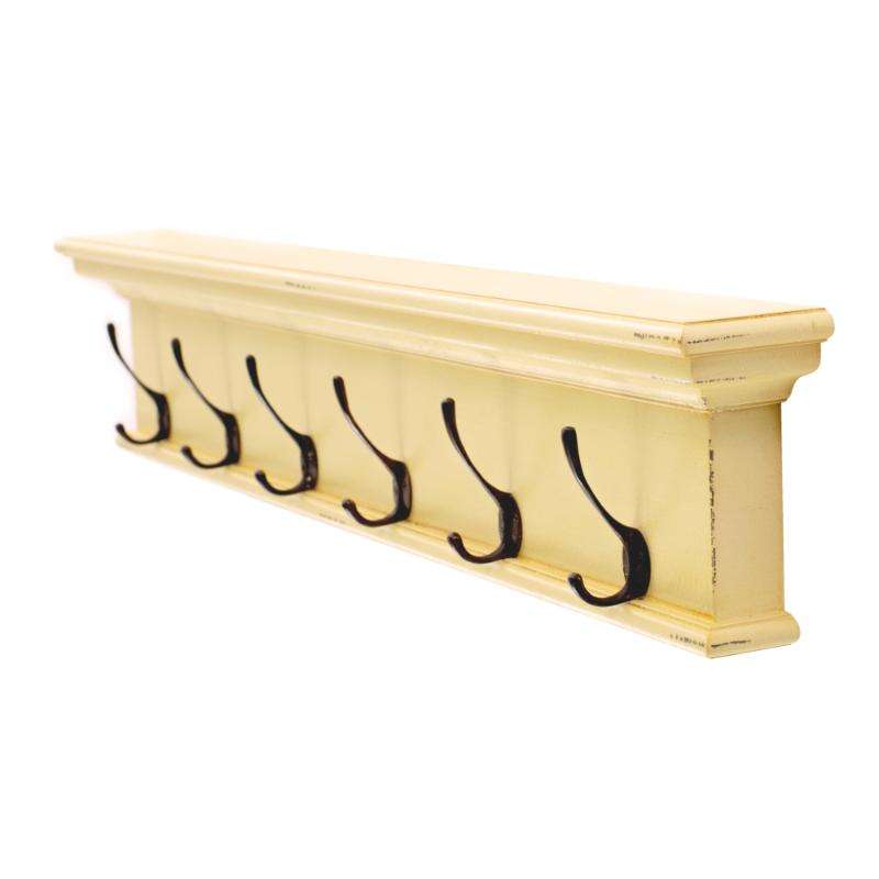 Ashpinoke:Halifax Collection 6 Hook Coat Rack in Yellow Brown Antique-Coat and Hat Racks-NovaSolo