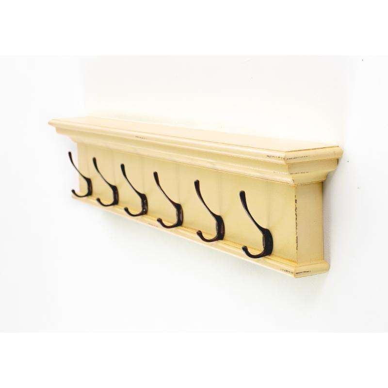 Ashpinoke:Halifax Collection 6 Hook Coat Rack in Yellow Brown Antique-Coat and Hat Racks-NovaSolo