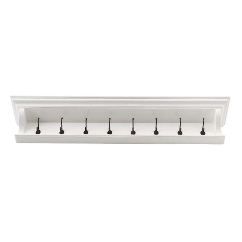 Ashpinoke:Halifax Collection 8 Hook Coat Rack 130cm in Classic White-Coat and Hat Racks-NovaSolo