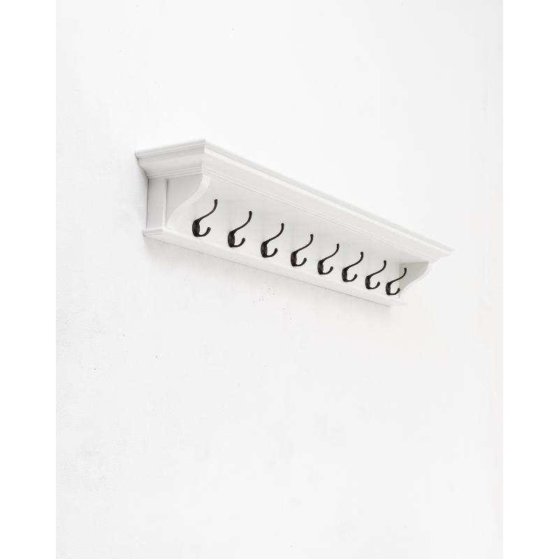 Ashpinoke:Halifax Collection 8 Hook Coat Rack 130cm in Classic White-Coat and Hat Racks-NovaSolo