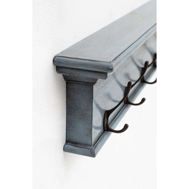 Ashpinoke:Halifax Collection 8 Hook Coat Rack in Blue Black Antique-Coat and Hat Racks-NovaSolo