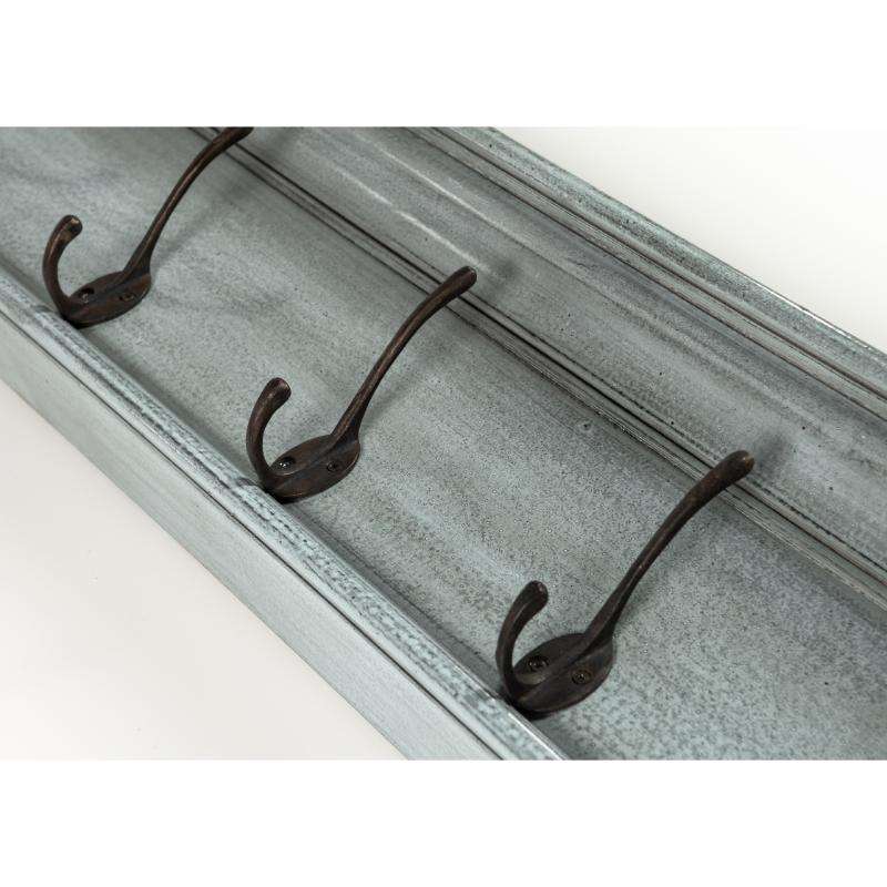 Ashpinoke:Halifax Collection 8 Hook Coat Rack in Blue Black Antique-Coat and Hat Racks-NovaSolo