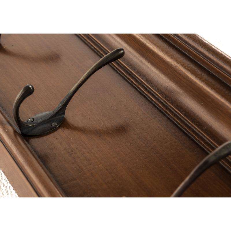 Ashpinoke:Halifax Collection 8 Hook Coat Rack in Brown Antique-Coat and Hat Racks-NovaSolo