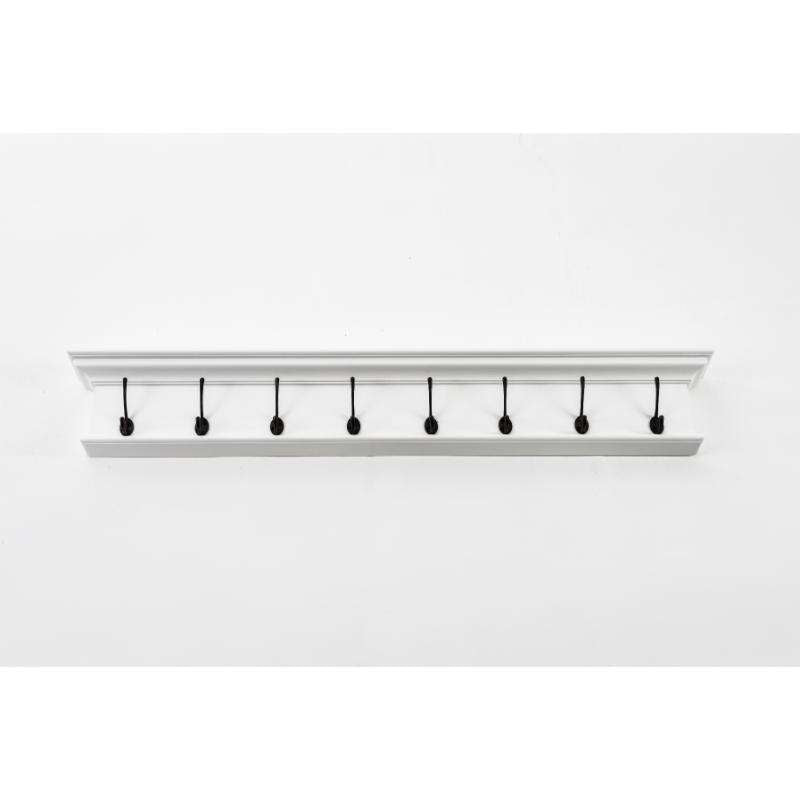 Ashpinoke:Halifax Collection 8 Hook Coat Rack in Classic White-Coat and Hat Racks-NovaSolo