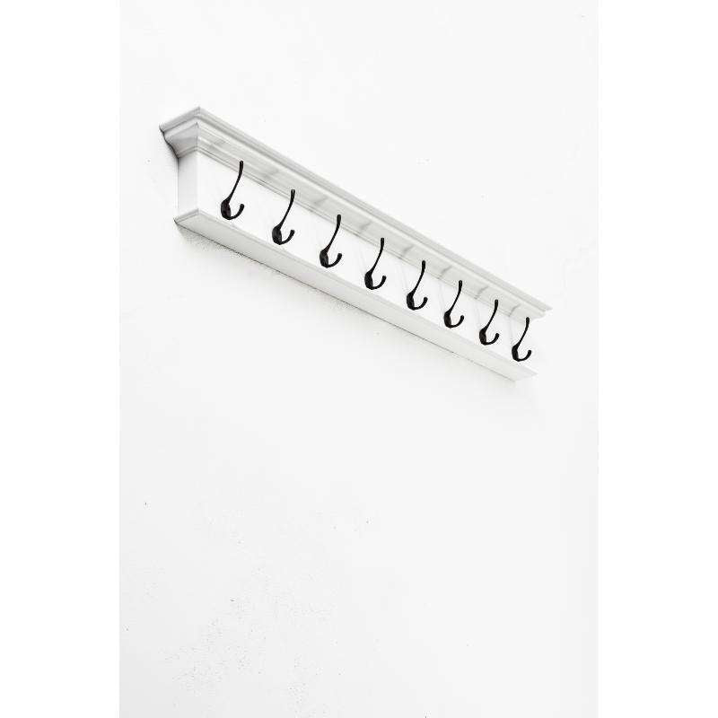 Ashpinoke:Halifax Collection 8 Hook Coat Rack in Classic White-Coat and Hat Racks-NovaSolo