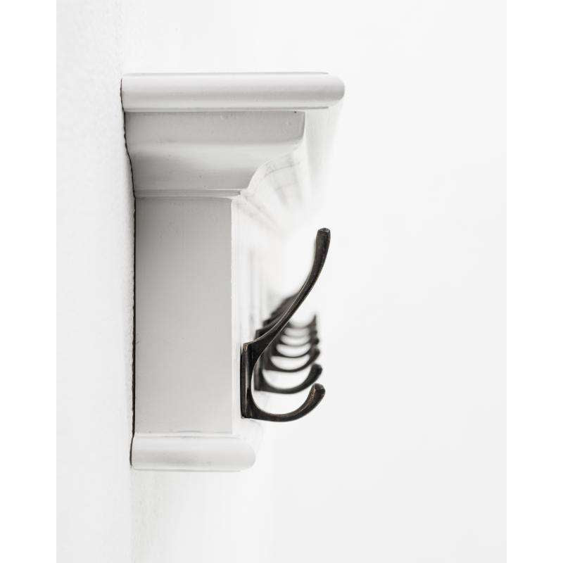 Ashpinoke:Halifax Collection 8 Hook Coat Rack in Classic White-Coat and Hat Racks-NovaSolo