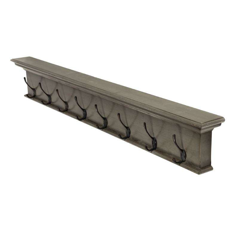 Ashpinoke:Halifax Collection 8 Hook Coat Rack in Grey Brown-Coat and Hat Racks-NovaSolo