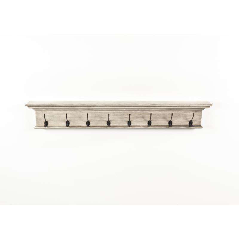 Ashpinoke:Halifax Collection 8 Hook Coat Rack in White Rustic-Coat and Hat Racks-NovaSolo