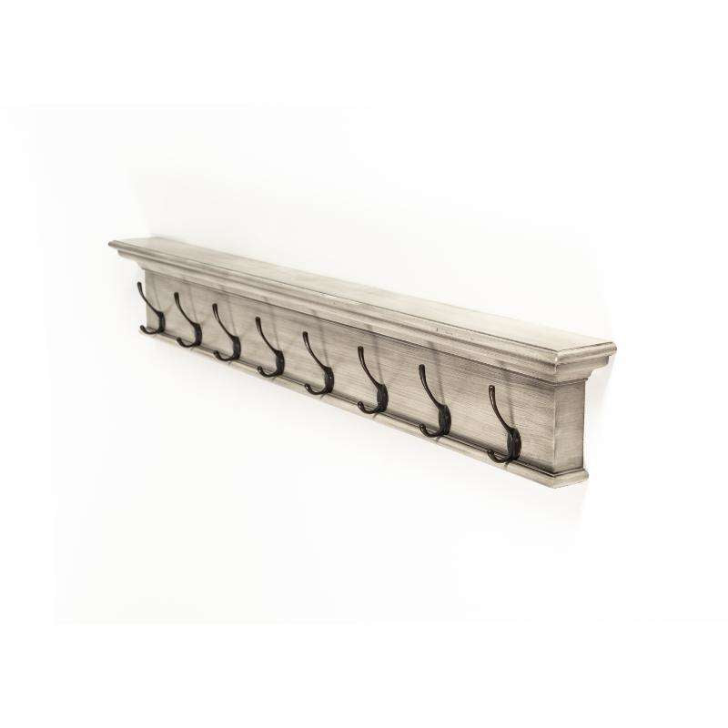 Ashpinoke:Halifax Collection 8 Hook Coat Rack in White Rustic-Coat and Hat Racks-NovaSolo