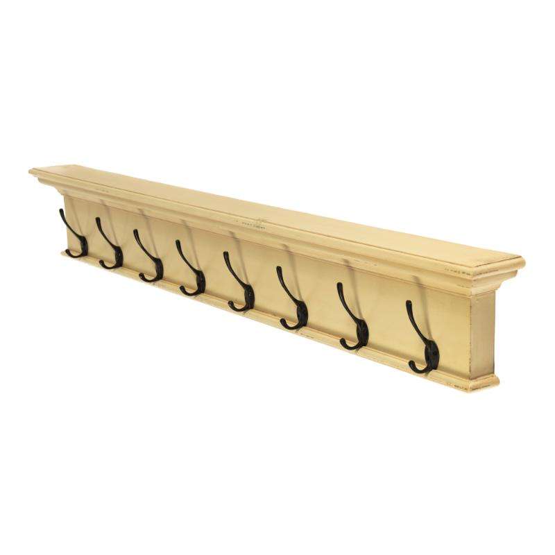 Ashpinoke:Halifax Collection 8 Hook Coat Rack in Yellow Brown Antique-Coat and Hat Racks-NovaSolo