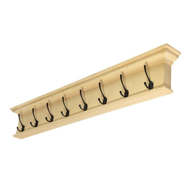 Ashpinoke:Halifax Collection 8 Hook Coat Rack in Yellow Brown Antique-Coat and Hat Racks-NovaSolo