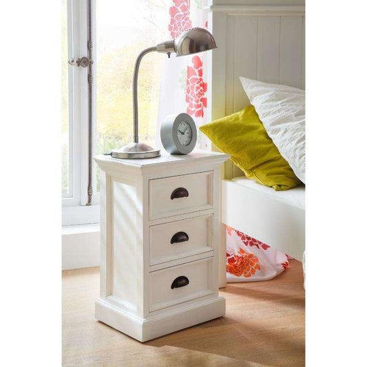 Ashpinoke:Halifax Collection Bedside Drawer Unit in Classic White-End Tables-NovaSolo