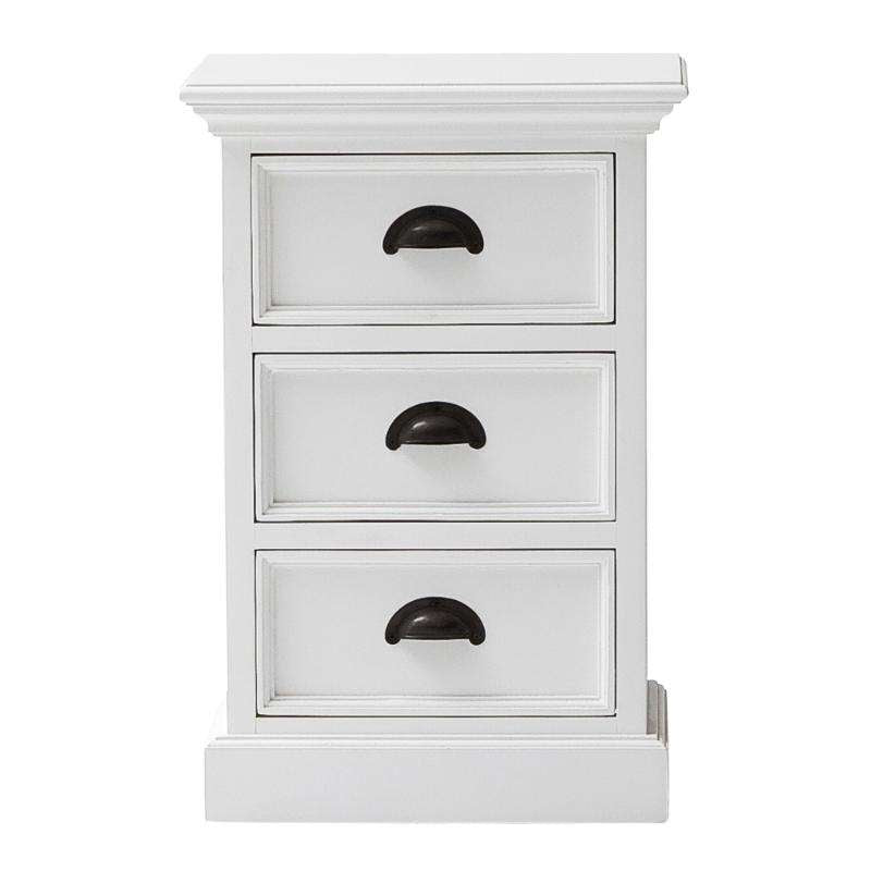 Ashpinoke:Halifax Collection Bedside Drawer Unit in Classic White-End Tables-NovaSolo